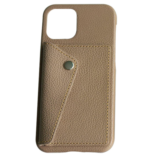 iPhone8 PLUS スマホケース ハードケース ナチュラルカラー カードポケット付 姫路レザー シュリンクレザー