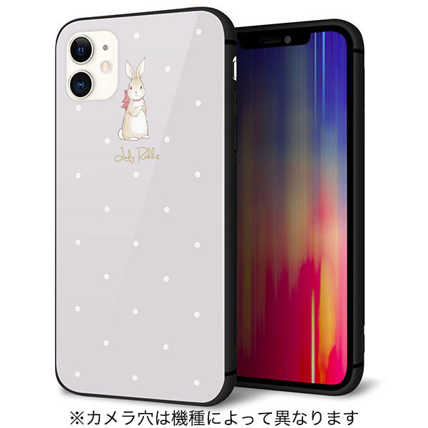 iPhone X スマホケース 強化ガラス 背面ガラス Lady Rabbit