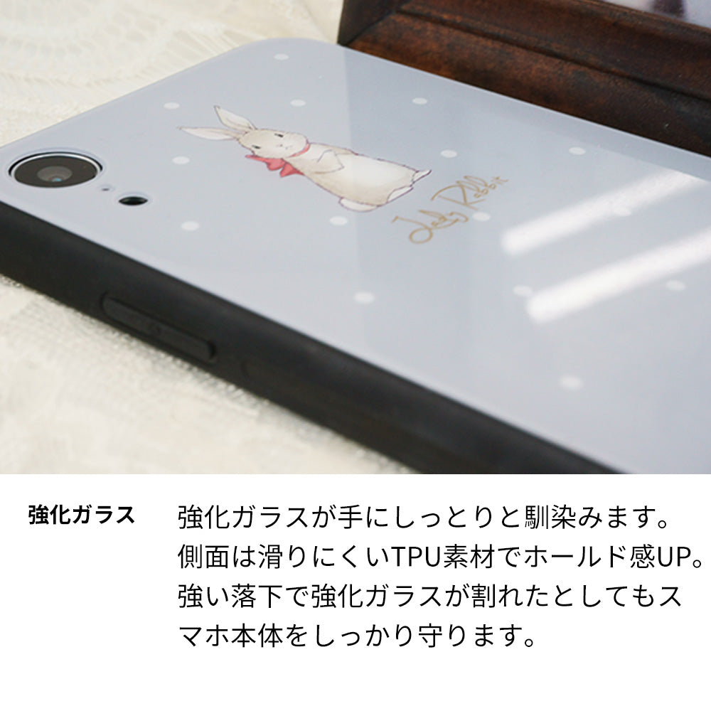 iPhone8 スマホケース 強化ガラス 背面ガラス Lady Rabbit