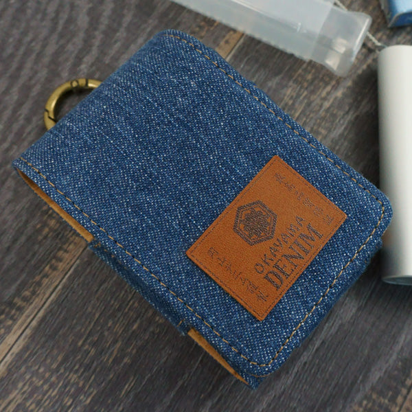 glo glo(グロー)岡山デニム製まとめて収納ケース (吸殻入れ+ブラシ付)