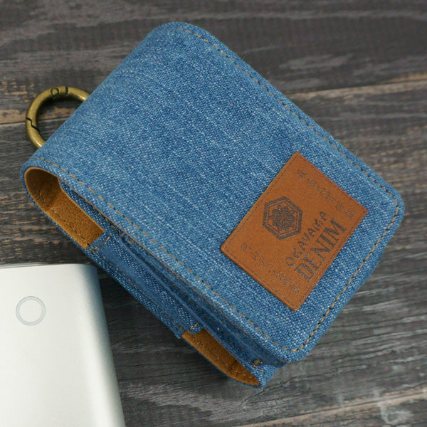 glo glo(グロー)岡山デニム製まとめて収納ケース (吸殻入れ+ブラシ付)