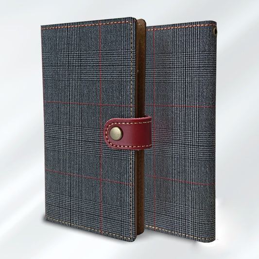 Xperia 1 III SO-51B docomo グレンチェック&イタリアンレザー手帳型ケース 耐衝撃