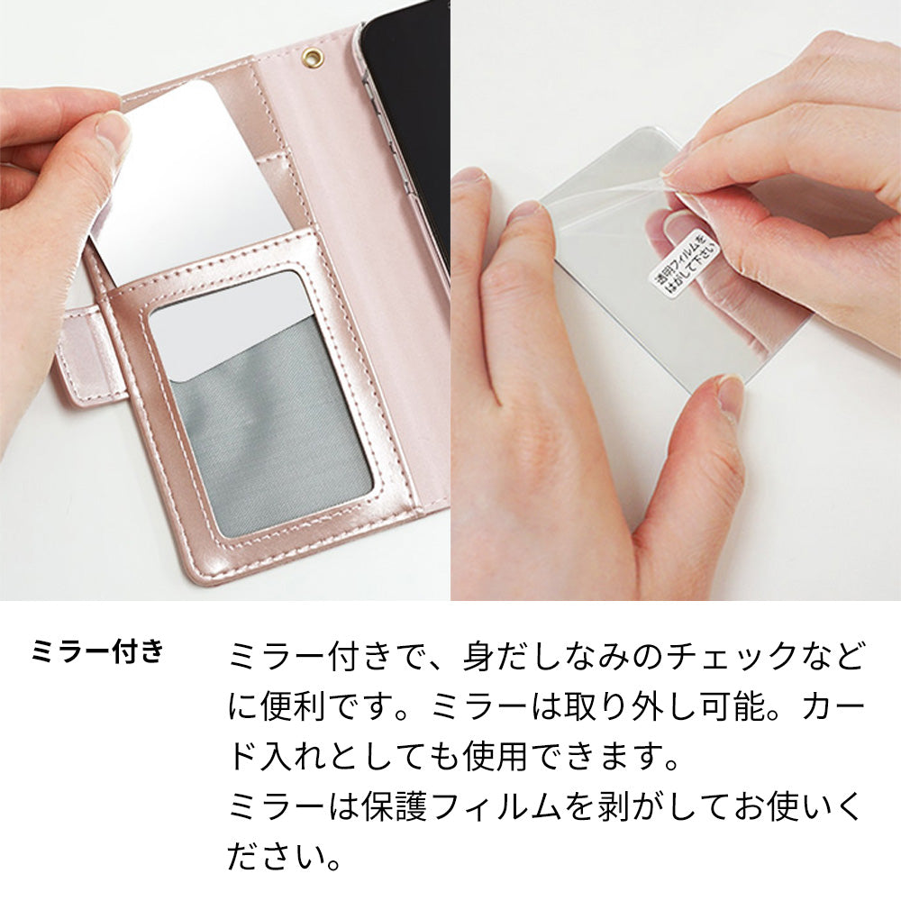 Redmi Note 9S スマホケース 手帳型 スエード風 ウェーブ ミラー付 スタンド付