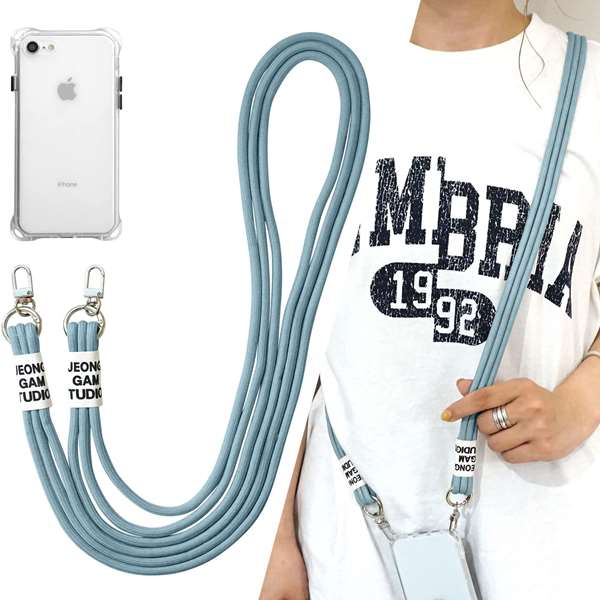 iPhone 11 Pro Max スマホショルダー 【 TPUクリアケース 3連紐ストラップ付 】