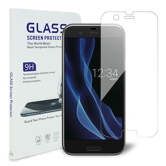 AQUOS R 605SH SoftBank 強化ガラス液晶保護フィルム 0.5mm 表面硬度9H 衝撃吸収 指紋防止 防水