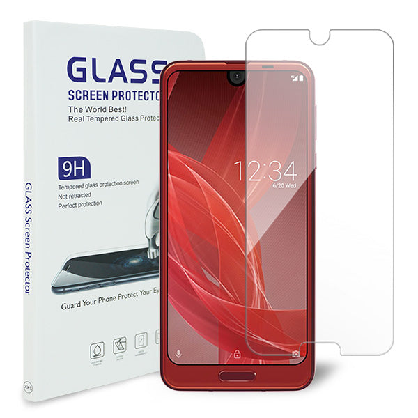 AQUOS R2 706SH SoftBank 強化ガラス液晶保護フィルム 0.5mm 表面硬度9H 衝撃吸収 指紋防止 防水