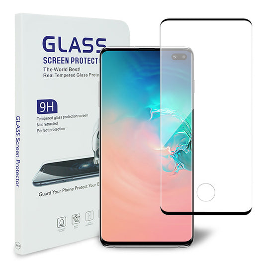 Galaxy S10+ SC-04L docomo 強化ガラス液晶保護フィルム 0.5mm 表面硬度9H 衝撃吸収 指紋防止 防水