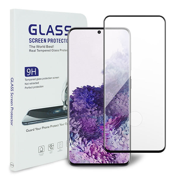 Galaxy S20 5G SCG01 au 強化ガラス液晶保護フィルム 0.5mm 表面硬度9H 衝撃吸収 指紋防止 防水