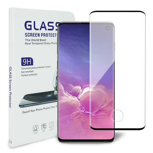 Galaxy S10 SCV41 au 強化ガラス液晶保護フィルム 0.5mm 表面硬度9H 衝撃吸収 指紋防止 防水