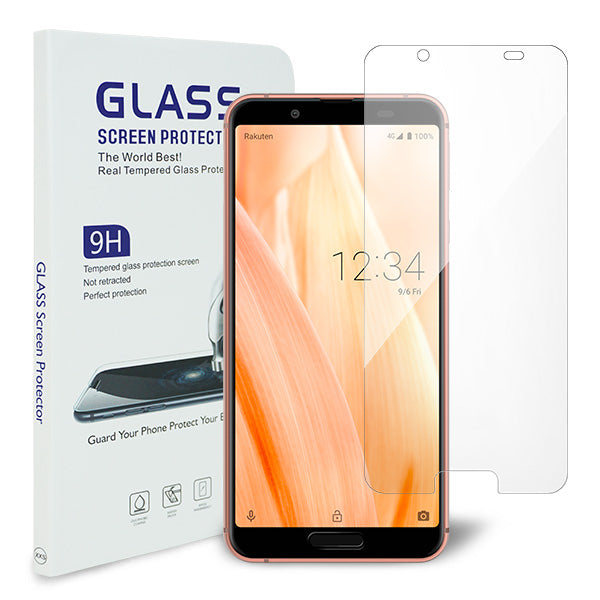 AQUOS sense3 SHV45 au 強化ガラス液晶保護フィルム 0.5mm 表面硬度9H 衝撃吸収 指紋防止 防水