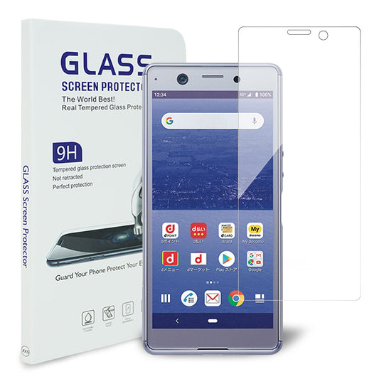 Xperia Ace SO-02L docomo 強化ガラス液晶保護フィルム 0.5mm 表面硬度9H 衝撃吸収 指紋防止 防水