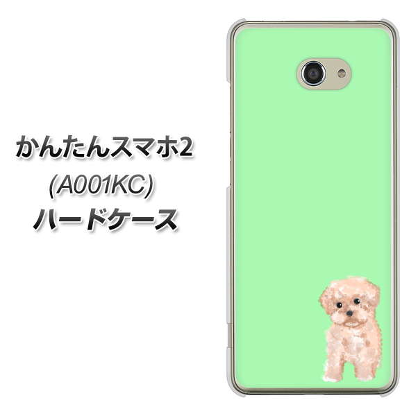 Y!mobile かんたんスマホ2 A001KC 高画質仕上げ 背面印刷 ハードケース【YJ063 トイプードルアプリコット(グリーン)】