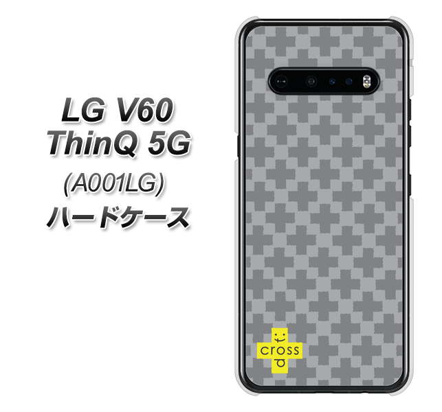 SoftBank LG V60 ThinQ 5G A001LG 高画質仕上げ 背面印刷 ハードケース【IB900 クロスドット_グレー】