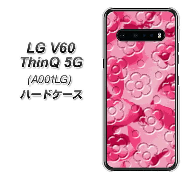 SoftBank LG V60 ThinQ 5G A001LG 高画質仕上げ 背面印刷 ハードケース【SC847 フラワーヴェルニ花濃いピンク(ローズアンディアン)】