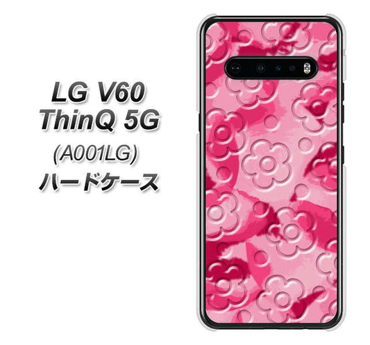 SoftBank LG V60 ThinQ 5G A001LG 高画質仕上げ 背面印刷 ハードケース【SC847 フラワーヴェルニ花濃いピンク(ローズアンディアン)】