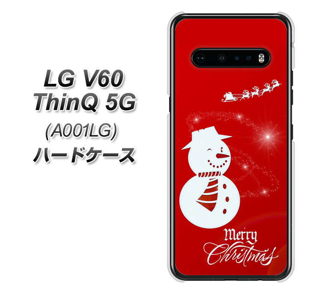 SoftBank LG V60 ThinQ 5G A001LG 高画質仕上げ 背面印刷 ハードケース【XA802 ウインク雪だるま】