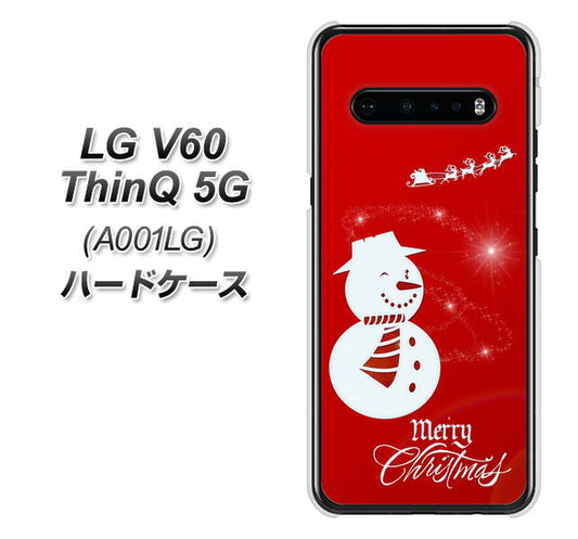 SoftBank LG V60 ThinQ 5G A001LG 高画質仕上げ 背面印刷 ハードケース【XA802 ウインク雪だるま】
