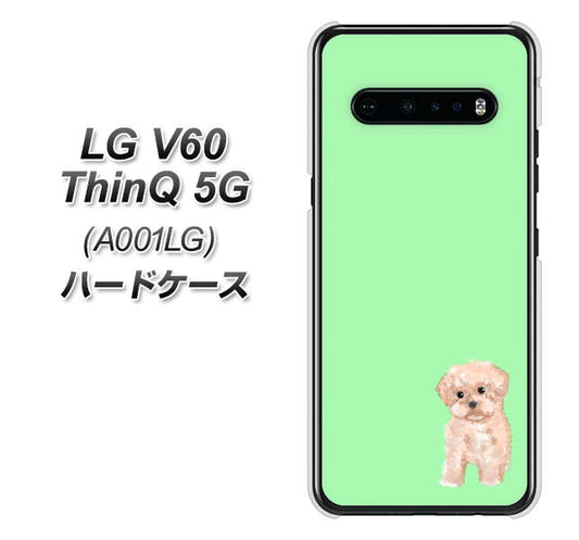 SoftBank LG V60 ThinQ 5G A001LG 高画質仕上げ 背面印刷 ハードケース【YJ063 トイプードルアプリコット(グリーン)】