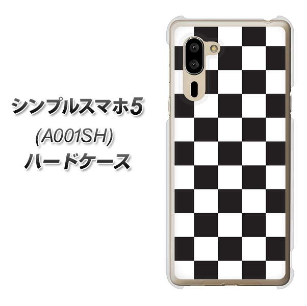 SoftBank シンプルスマホ5 A001SH 高画質仕上げ 背面印刷 ハードケース【151 フラッグチェック】