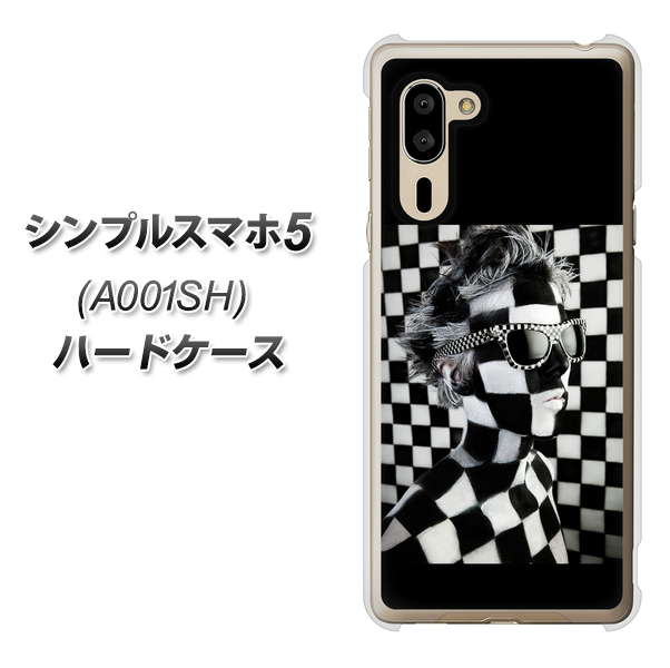 SoftBank シンプルスマホ5 A001SH 高画質仕上げ 背面印刷 ハードケース【357 bk&wh】