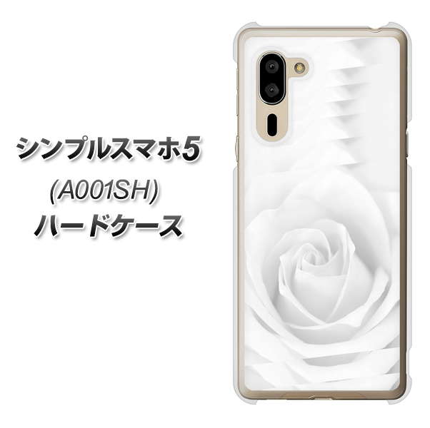 SoftBank シンプルスマホ5 A001SH 高画質仕上げ 背面印刷 ハードケース【402 ホワイトRose】