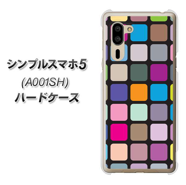 SoftBank シンプルスマホ5 A001SH 高画質仕上げ 背面印刷 ハードケース【509 カラースクエア】