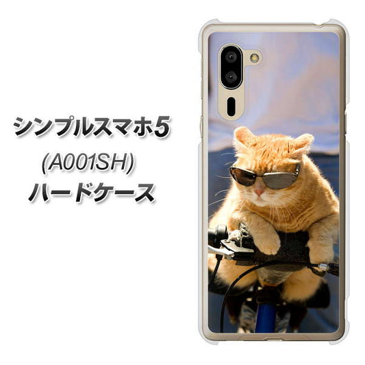 SoftBank シンプルスマホ5 A001SH 高画質仕上げ 背面印刷 ハードケース【595 にゃんとサイクル】