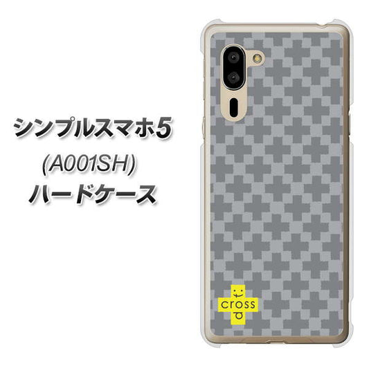 SoftBank シンプルスマホ5 A001SH 高画質仕上げ 背面印刷 ハードケース【IB900 クロスドット_グレー】