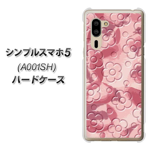 SoftBank シンプルスマホ5 A001SH 高画質仕上げ 背面印刷 ハードケース【SC846 フラワーヴェルニ花ピンク(ローズヴェルール)】