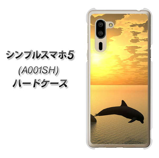SoftBank シンプルスマホ5 A001SH 高画質仕上げ 背面印刷 ハードケース【VA845 夕暮れのドルフィン】