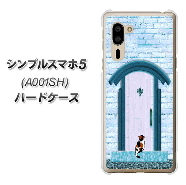 SoftBank シンプルスマホ5 A001SH 高画質仕上げ 背面印刷 ハードケース【YA953 石ドア03 素材クリア】