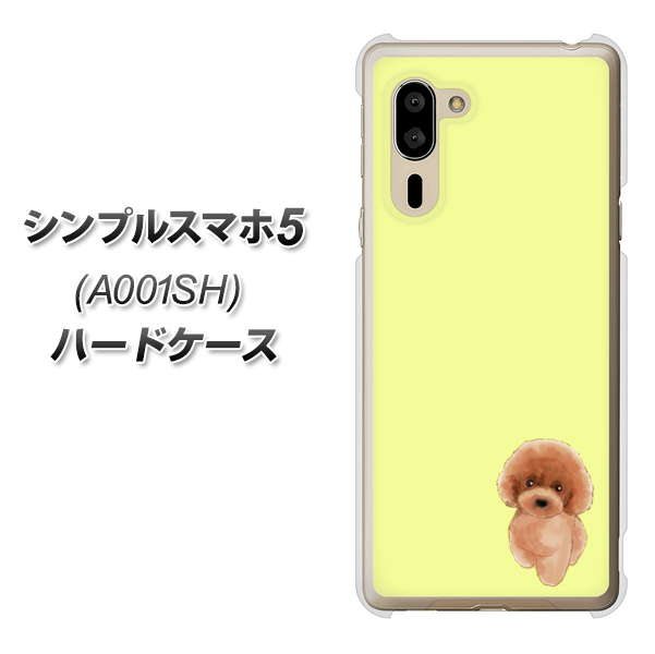 SoftBank シンプルスマホ5 A001SH 高画質仕上げ 背面印刷 ハードケース【YJ051 トイプードルレッド(イエロー)】