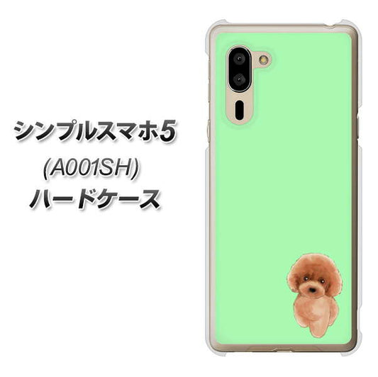 SoftBank シンプルスマホ5 A001SH 高画質仕上げ 背面印刷 ハードケース【YJ052 トイプードルレッド( グリーン)】
