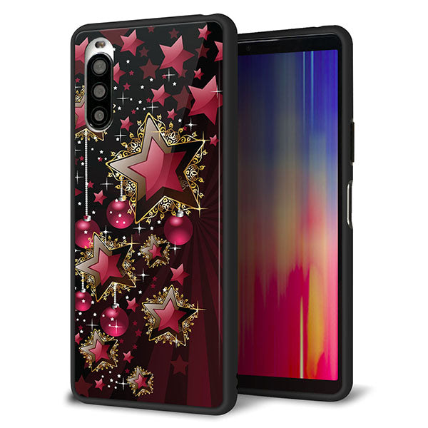 Y!mobile エクスペリア10 II A001SO 強化ガラス&TPUスマホケース ガラプリ【434 星の壁】