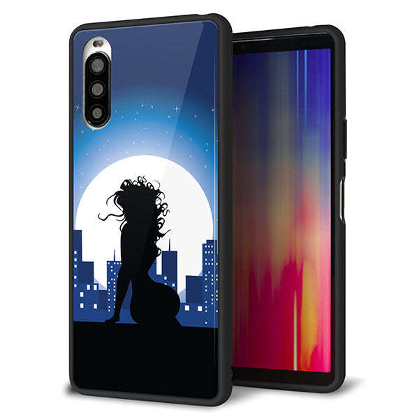 Y!mobile エクスペリア10 II A001SO 強化ガラス&TPUスマホケース ガラプリ【482 夜の窓辺】