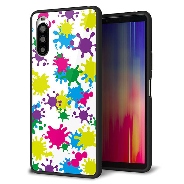 Y!mobile エクスペリア10 II A001SO 強化ガラス&TPUスマホケース ガラプリ【MA878 ペイントホワイト】