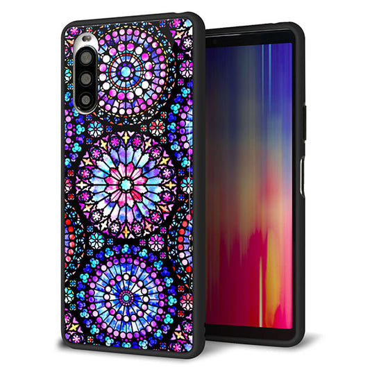 Y!mobile エクスペリア10 II A001SO 強化ガラス&TPUスマホケース ガラプリ【MA953 パターン柄 A】