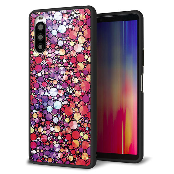 Y!mobile エクスペリア10 II A001SO 強化ガラス&TPUスマホケース ガラプリ【MA954 パターン柄 B】