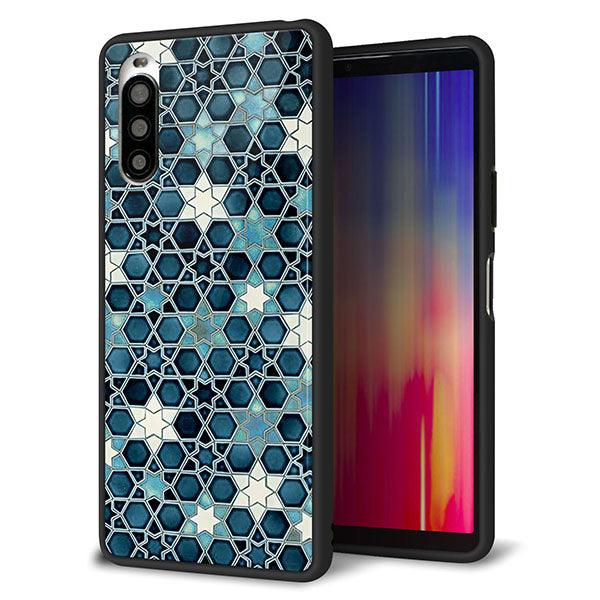 Y!mobile エクスペリア10 II A001SO 強化ガラス&TPUスマホケース ガラプリ【MA955 パターン柄 C】