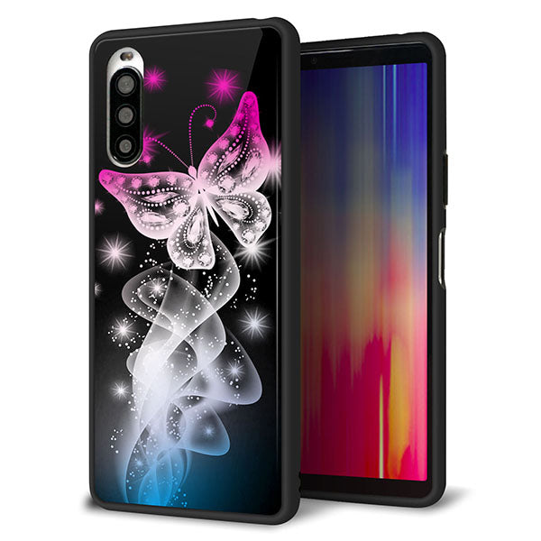 Y!mobile エクスペリア10 II A001SO 強化ガラス&TPUスマホケース ガラプリ【MA989 蝶A】