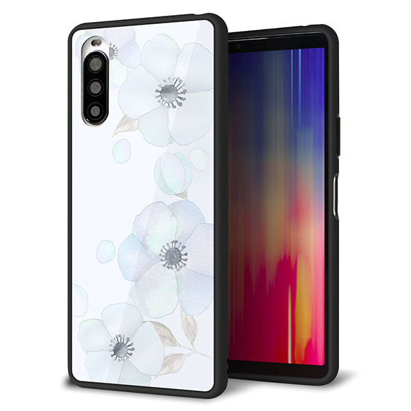 Y!mobile エクスペリア10 II A001SO 強化ガラス&TPUスマホケース ガラプリ【SC951 ドゥ・フルール(エンジェルブルー)】