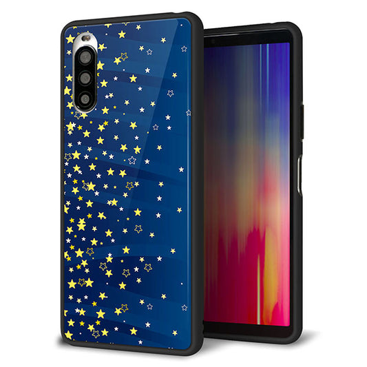 Y!mobile エクスペリア10 II A001SO 強化ガラス&TPUスマホケース ガラプリ【VA842 満天の星空】