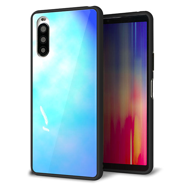 Y!mobile エクスペリア10 II A001SO 強化ガラス&TPUスマホケース ガラプリ【YJ291 デザイン 光】