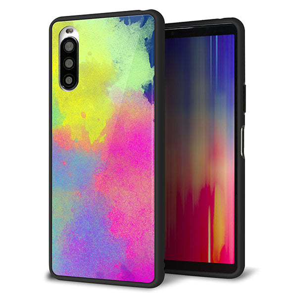 Y!mobile エクスペリア10 II A001SO 強化ガラス&TPUスマホケース ガラプリ【YJ294 デザイン色彩】