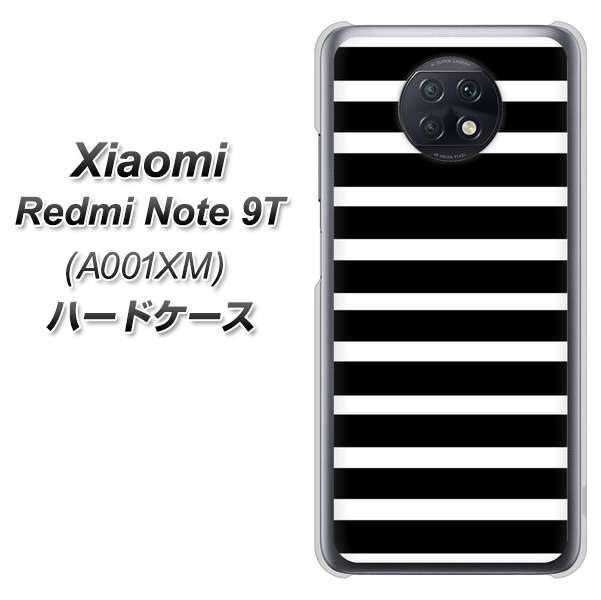 SoftBank Xiaomi(シャオミ)Redmi Note 9T A001XM 高画質仕上げ 背面印刷 ハードケース【330 サイドボーダーブラック】