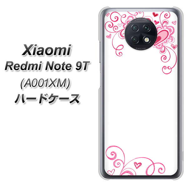 SoftBank Xiaomi(シャオミ)Redmi Note 9T A001XM 高画質仕上げ 背面印刷 ハードケース【365 ハートフレーム】