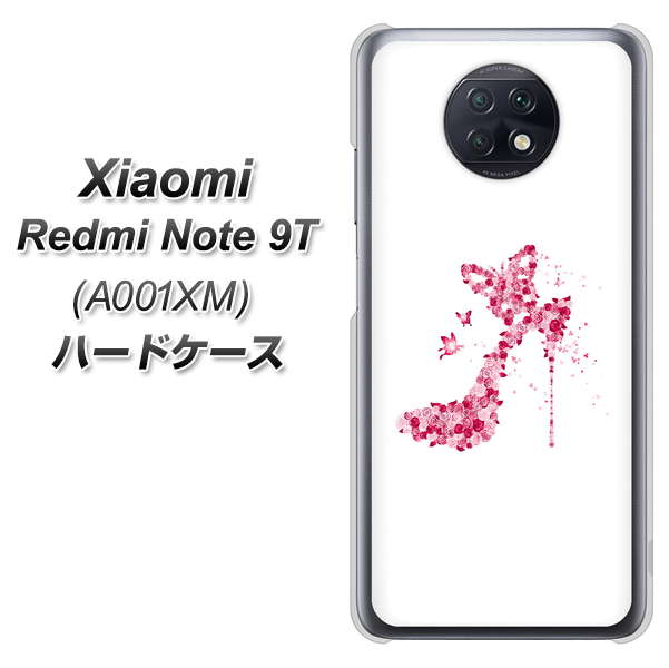 SoftBank Xiaomi(シャオミ)Redmi Note 9T A001XM 高画質仕上げ 背面印刷 ハードケース【387 薔薇のハイヒール】