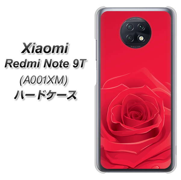 SoftBank Xiaomi(シャオミ)Redmi Note 9T A001XM 高画質仕上げ 背面印刷 ハードケース【395 赤いバラ】