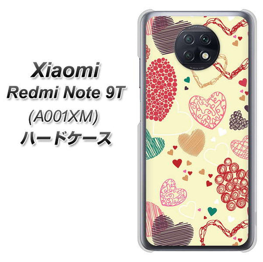 SoftBank Xiaomi(シャオミ)Redmi Note 9T A001XM 高画質仕上げ 背面印刷 ハードケース【480 素朴なハート】