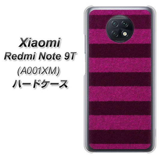 SoftBank Xiaomi(シャオミ)Redmi Note 9T A001XM 高画質仕上げ 背面印刷 ハードケース【534 極太ボーダーPK&NV】